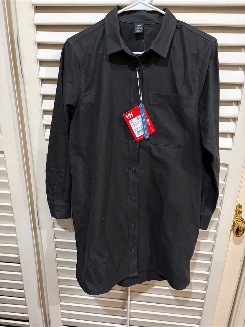 Helly Hansen Black Long-Sleeve Shirt Dress.Size S/P. NWT